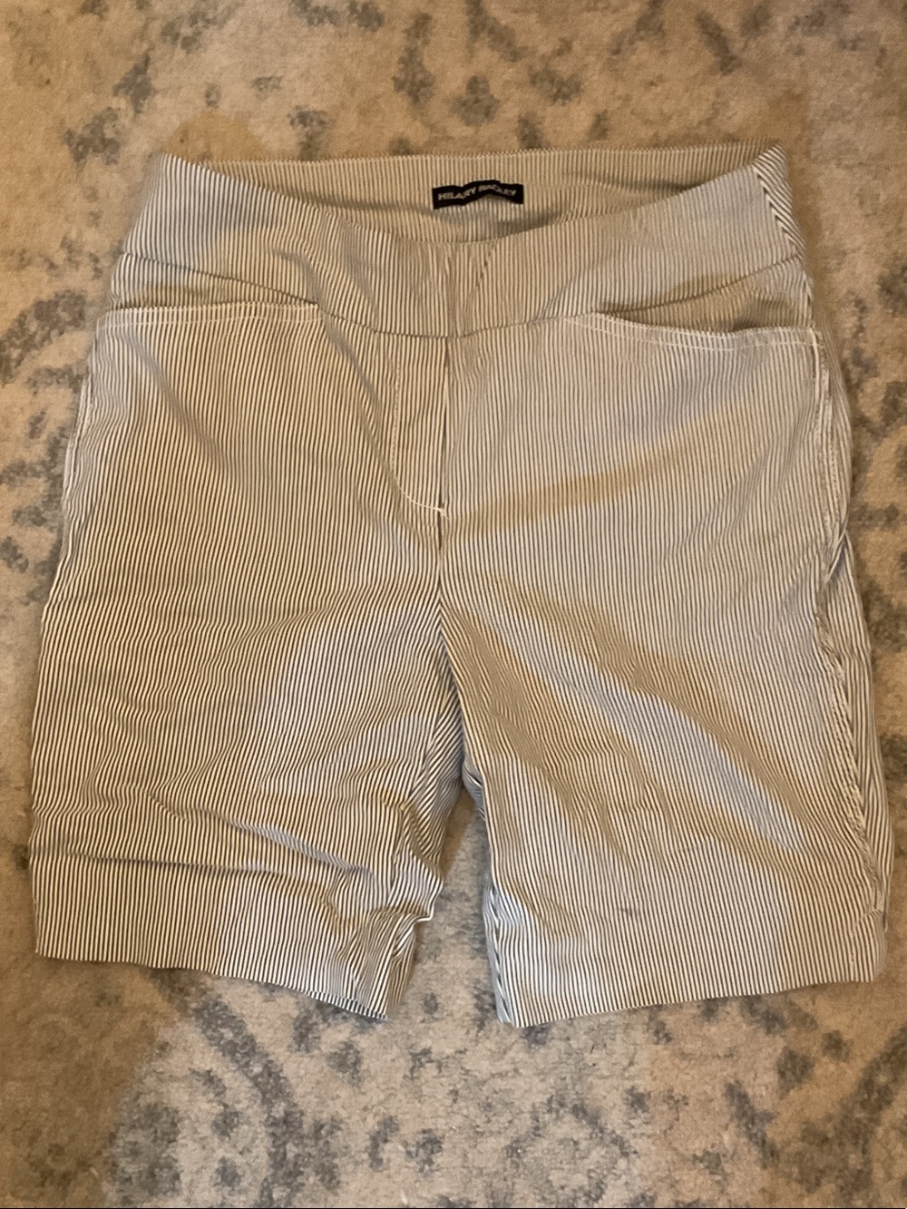 Hilary Radley striped pull-on Bermuda shorts